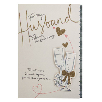 Husband Anniversary Card with Cut Out Design
