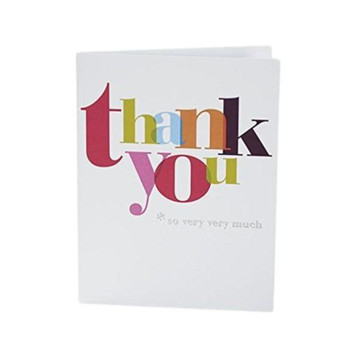 Pack of 10 Multi Colour Thank You Cards By Carlton
