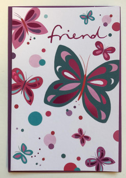 Contemporary Friend Birthday Card Butterfly