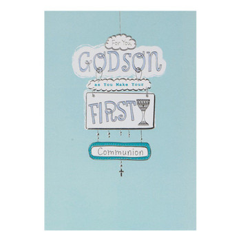 Communion Card For Godson 'Love And Pride' Medium