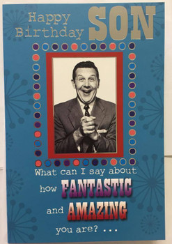 For Son Fantastic And Amazing Witty Words Birthday Card