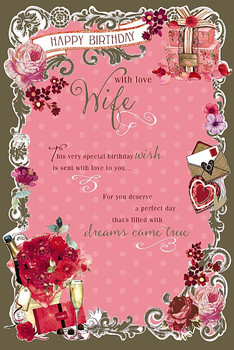 With Love Wife Birthday Card