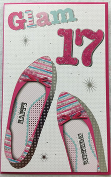 17th Birthday Girl Card Age Glam 17 Teenager Shoes 