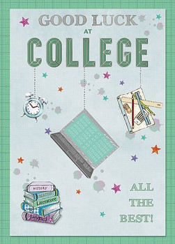 Good Luck at College All The Best Traditional New Wishing Well Greetings Card