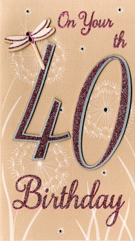 Happy 40th Birthday Hand Finished Champagne Range Age 40 Male Greeting Card
