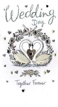 Together Forever Wedding Day Luxury Champagne Greeting Card Hand-Finished Cards