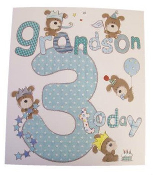 Lots Of Woof Junior Grandson 3rd Birthday Card 11" x 9.5" Code 280128