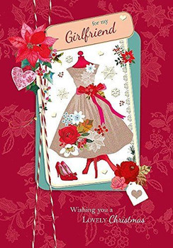 Girlfriend From the Bottom of my Heart Festive Kisses Christmas Greeting Card