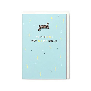 Hotchpotch Oh Heck Yeah! Woo Yay and Hooray! Card with Enamel 'Yeah' Pin