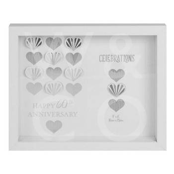 Celebrations White Wall Photo Frame - 60th Anniversary Diamond