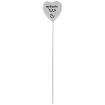 Graveside Plaque Thoughts Of You Resin Heart on Stick - Nan