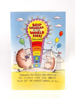 Worlds Best Grandad Birthday Greeting Card with a Badge Giggles Grandad Birthday