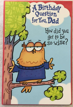 Humorous Dad Birthday Card Wise Owl