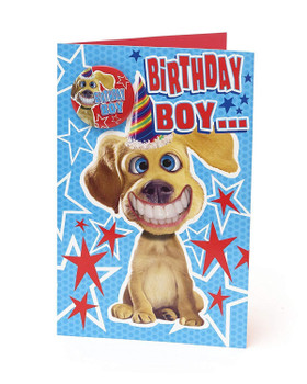 Birthday Boy 'Twisted Whiskers' Birthday Card With Badge