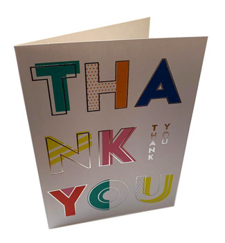 Multipack of 10 Thank You Cards Silver Foil Finish