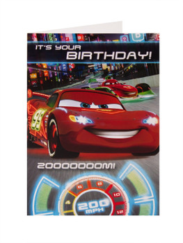 Disney cars lighting mcqueen it's your birthday! zooooooom! birthday card