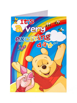 Winnie the pooh it's a very exciting day... rainbow birthday card