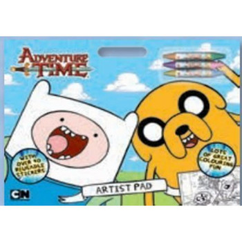 Adventure Time Artist Pad Includes (3 Crayons & Reusable Stickers)