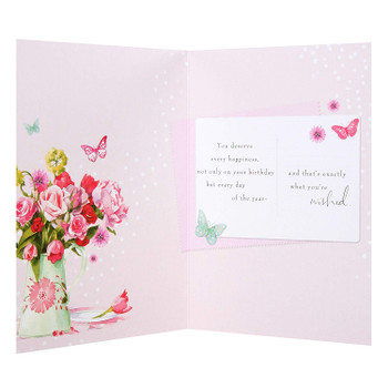 Birthday Card "A Warm Wish" with Floral Design