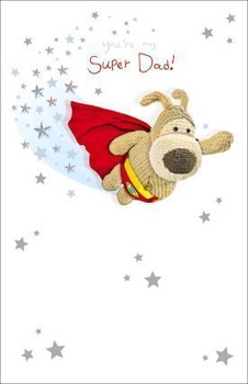 Superman Boofle And Stars Design Super Dad Birthday Card