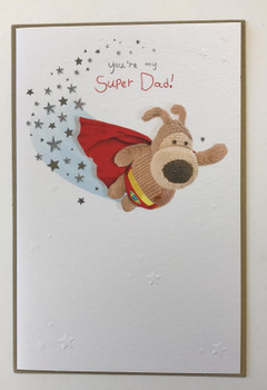 Superman Boofle And Stars Design Super Dad Birthday Card