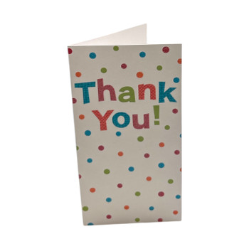 8 Pack Glitter Finished Thank You Cards with Spots