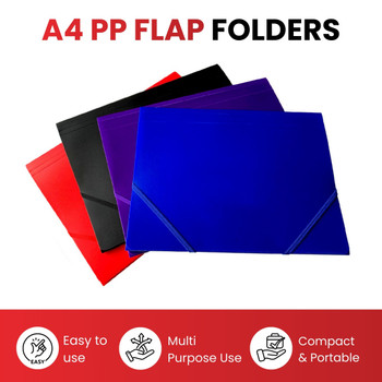 Janrax A4 Purple 3 Flap Folder with Elasticated Closure