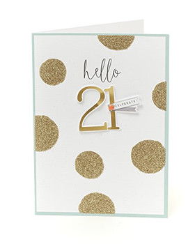 Hello 21 Birthday Card Age 21st Morden Card 