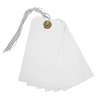 Box of 1000 White Strung Tags 120mm x 60mm