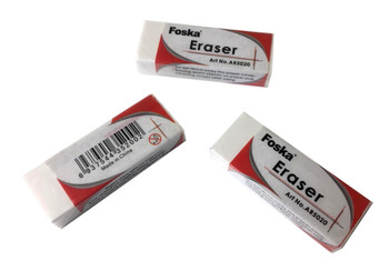 Pack of 20 White Erasers 