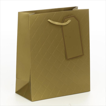 Medium Gold Quilted Gift Bag