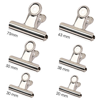 Pack of 12 Metal 50mm Spring Binding Grip Clips