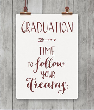 Graduation Card Follow Your Dreams From The Carlton Cards Range - Embossed With A Rose Gold Foiled Finish