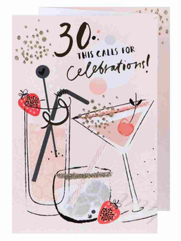 Age 30 Cocktails 30th Celebrations Birthday Morden Card Age 30 Cocktails 30th Celebrations Birthday Morden Card