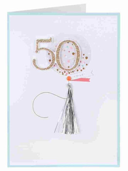 Balloon 50th Voila Attachments Age 50 Birthday Morden New Card