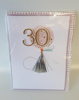 Age 30th Hooray Happy Birthday Modern 30 Greeting  Card New