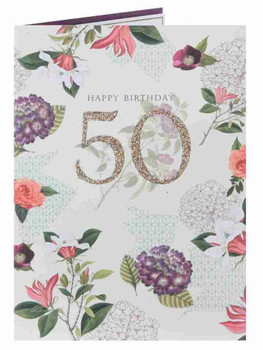 50 Royal Horticultural Floral  Birthday Card 
