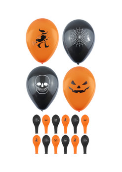 Pack of 12 Balloons 23cm Halloween Design Pack of 12 Balloons 23cm Halloween Design