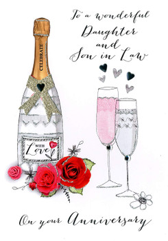 Daughter & Son-In-Law Anniversary Greeting Card from Joie De Vivre Range 