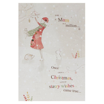 Hallmark Medium Christmas Wish for Mum Cute Emboss Card