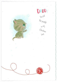 Hallmark 'Daddy You Put The Sparkle in My Christmas Time' - Cute Kitten Christmas Card