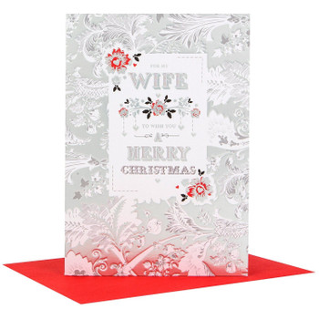 Hallmark Christmas Card To Wife 'Contemporary Flowers' Medium