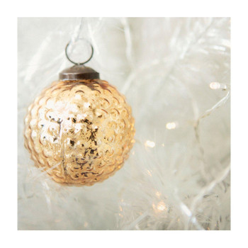 Hallmark Blank Christmas Card 'Gold Bauble' Small Square