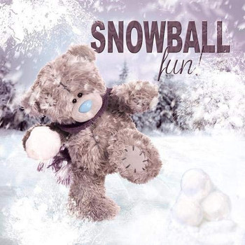 3D Holographic Snowball Fun Me to You Bear Christmas Card