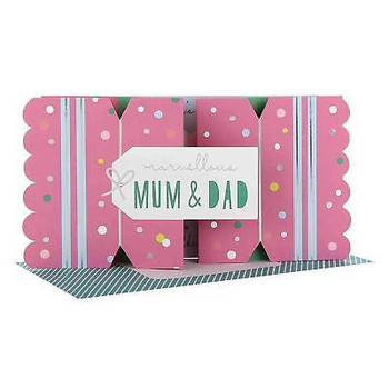 Hallmark Mum and Dad Medium Christmas Card 'Pop Out Cracker'