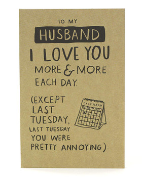 Husband Birthday Card Funny Card