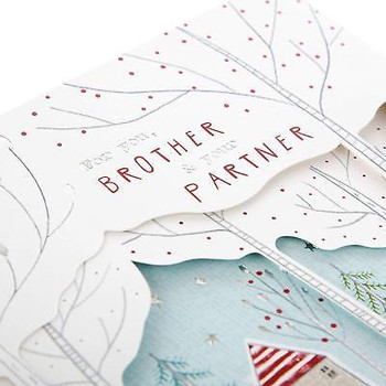 Hallmark Brother and Partner Medium Christmas Card 'Happiness'