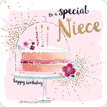 Special Niece Birthday Cake RosÃ© Hotchpotch Greetings Card