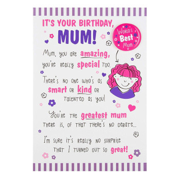 Hallmark Mum Birthday Card 'Worlds Best' Medium