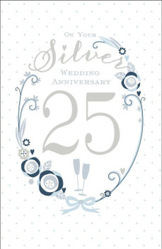 Silver Wedding Anniversary Congratulations on 25 years together Greeting Card